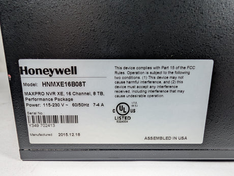 Honeywell - MAXPRO NVR XE (Xpress Edition) - HNMXE16B08T - Used - Big Liquidators