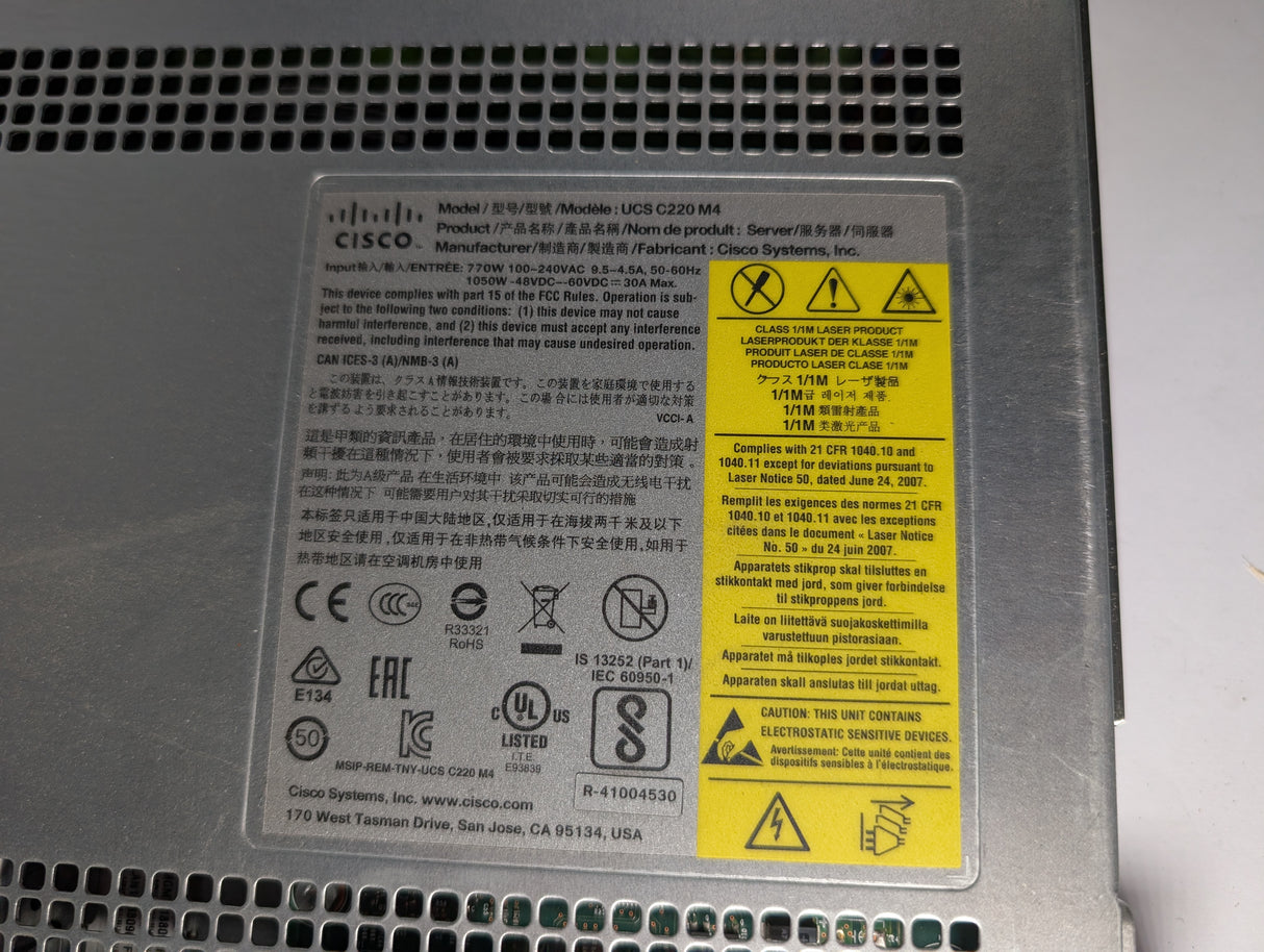 CISCO - Rack Mount Server - UCS C220 M4 - Used - Big Liquidators