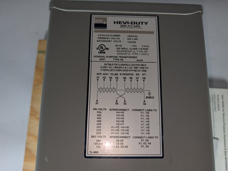 EGS - 3 kVA Heavy Duty Automation Transformer - HS5F3AS - New - Big Liquidators