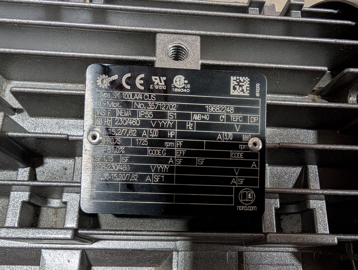 Nord - 5 HP Gearmotor with Torque Arm - SK9032.1AZBD - 100LA/4 CUS - New - Big Liquidators