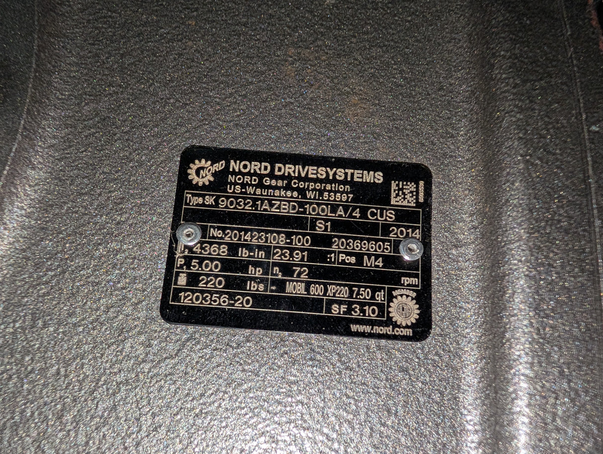 Nord - 5 HP Gearmotor with Torque Arm - SK9032.1AZBD - 100LA/4 CUS - New - Big Liquidators