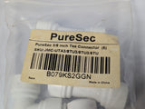 PureSec - 3/8" Tee Conncector, Push to Connect Fittings - Pack of Five - B079KS2GGN - New - Big Liquidators